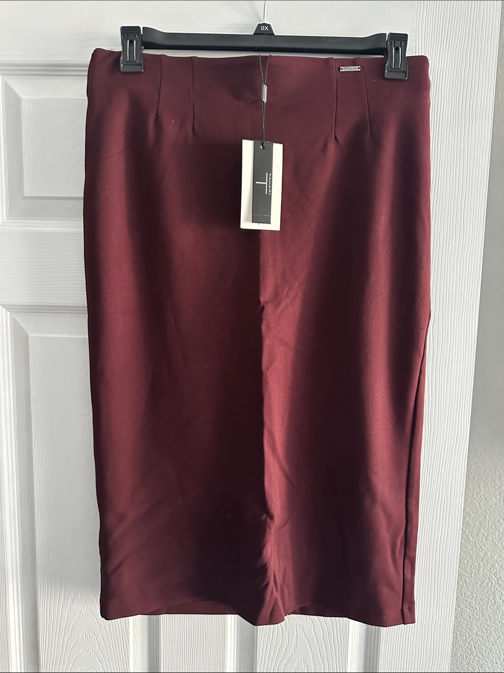 T Tahari Wine Pencil Skirt